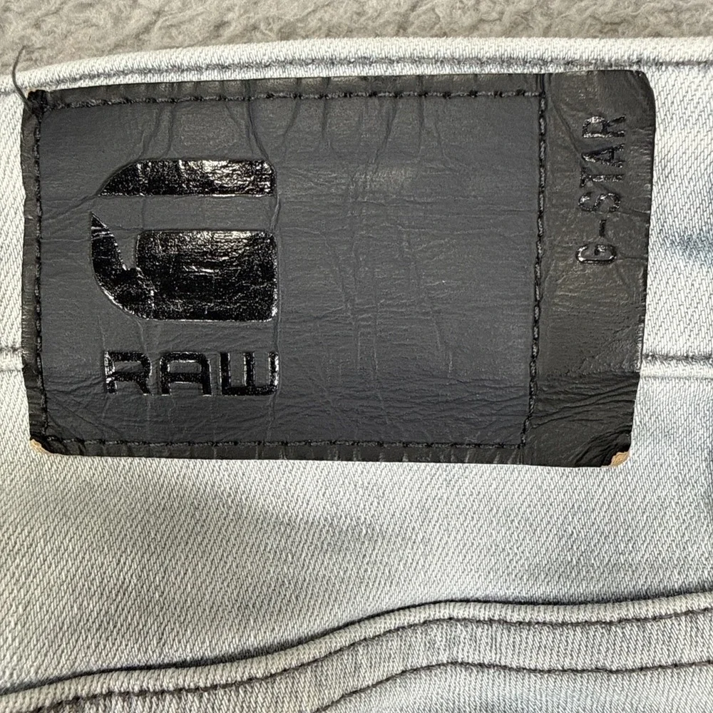G-Star Raw‎ Revend Skinny Jeans Mens 33x32 (33x31) Blue Light Wash Bleach Grunge